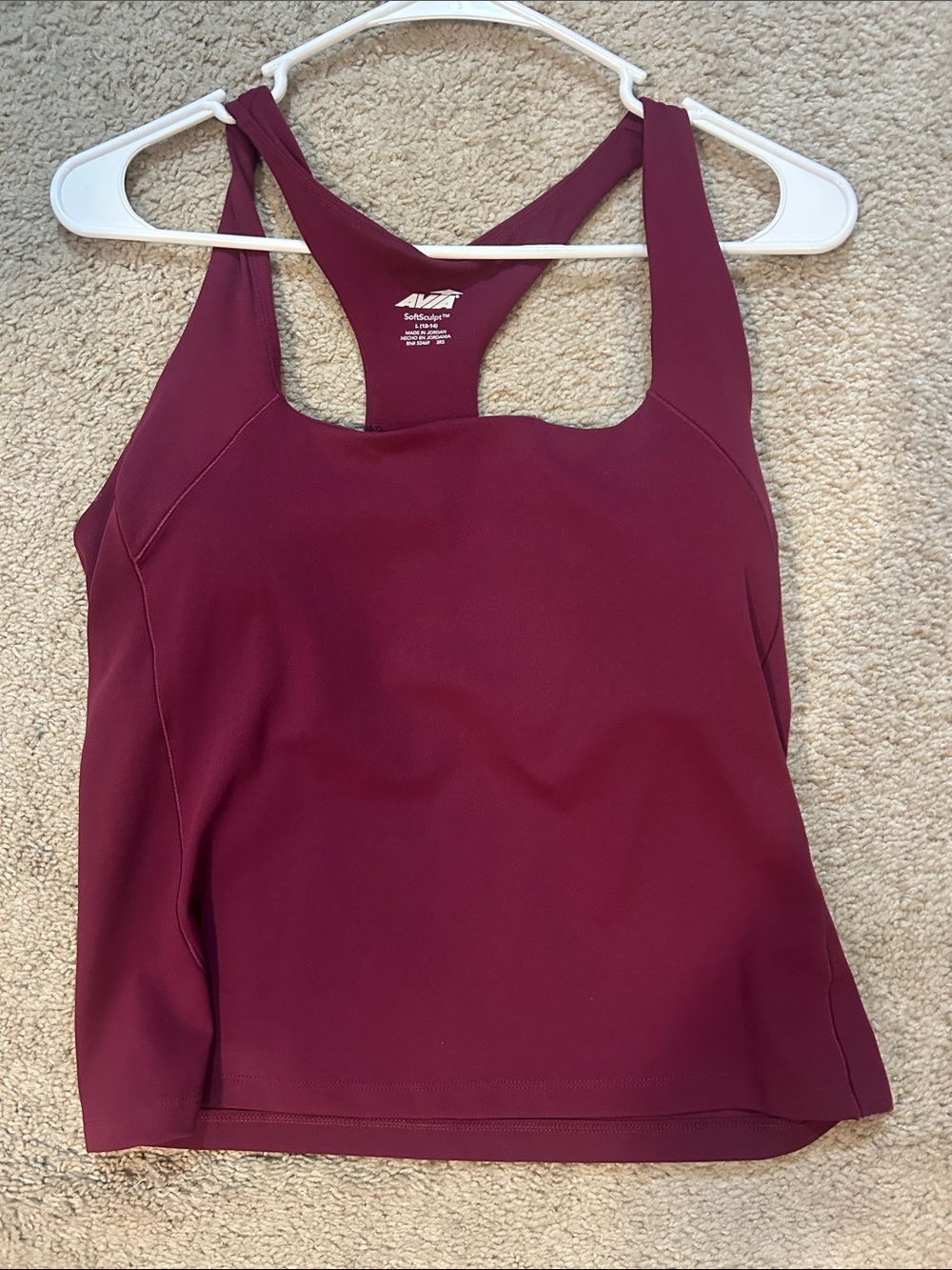 Avia Burgundy Racerback Performance Tank NWOT
